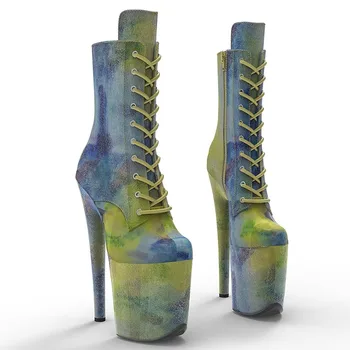 LAIJIANJINXIA/ Нова мода обувки за танци върху поле с изкуствена трева покрив 20 см/8 инча, модерни дамски обувки на платформа и висок ток 555