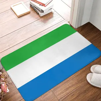 Флаг на Сиера Леоне Нескользящий Подложка За Пода От Полиестер, Прахоустойчив, Килим, килимче за Кухня, Влизане в Домашната Спалня, Подложки за Краката