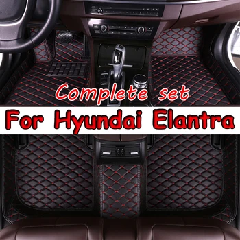 Автомобилни постелки за Hyundai Elantra Avante AD MK6 2017 ~ 2020 Луксозна Кожена подложка Авто килим Комплект стелки Детайли на интериора Автомобилни аксесоари