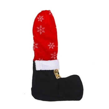 448B Защита на Краката на Бюрото И Стола Декор на Червени Коледни Покривала За Крачета Ръкави за Празнуване на Сезона на Отпуските Калъф За Крака на Стола