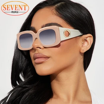 Извънгабаритни Квадратни Слънчеви очила дамски 2024 Луксозна марка Дизайнер на Модни Слънчеви очила в голям рамки за жени Тенденция Плажни Нюанси Очила