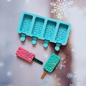 Силиконова форма за сладолед Ръчна изработка, екологично форма за popsicle, Мус за десерт, фризер, форма за кубчета лед за десерти.