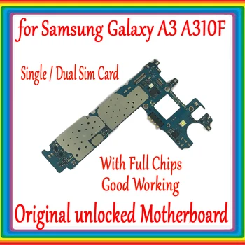 100% Тествана Добра Работна дънна Платка За Samsung Galaxy A3 A310F Оригиналната дънната Платка е Отключена На Samsung A310F Logic Board 16GB