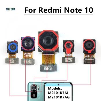 Оригинална Предна Камера за Обратно виждане За Xiaomi Redmi Note 10 Задната Широка Макросъемка Дълбочина Модул Основната Камера Гъвкав Кабел M2101K7AI, M2101K7AG