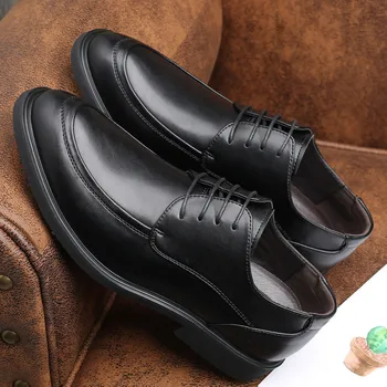 Нови Дизайнерски Британските Модни Черни Обувки С Остър Пръсти дантела Върху Плоска подметка За Мъже, Вечерни Сватбени Обувки За Бала, Oxfords, Zapatos Hombre