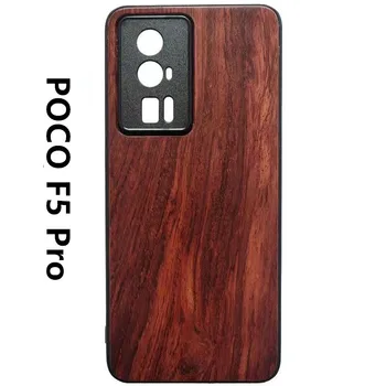 Калъф от естествена дървесина За Xiaomi POCO F5 Pro 100% Дървен Калъф TPU За POCO F5