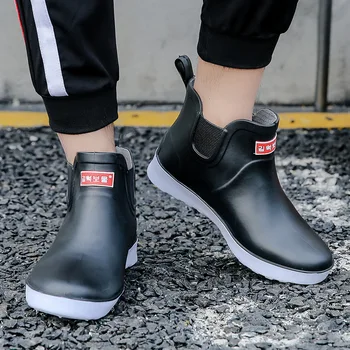 Нови мъжки непромокаеми обувки за почивка на ниски обувки с кръгло бомбе, водоустойчив непромокаеми обувки, със средна тръба, Chaussures Femmes 201