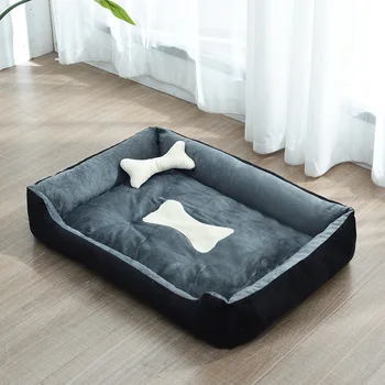 Правоъгълни миещи легла за домашни любимци на малки и средни кучета, матрак, удобен е дишаща мека подложка с противоскользящим дъно