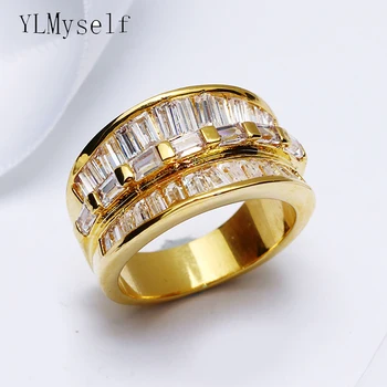 Прекрасно пръстен на точното описание на стоката, бижута от кристал, злато и бял цвят, пръстени за ежедневието