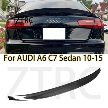 Авто Спойлер За Audi A6 C7 Седан HK Style От настоящето въглеродни влакна, Заден Спойлер, Крило на Багажника, 2010-2015