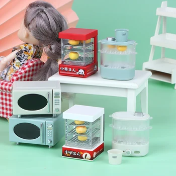 1 бр. куклена къща мини кухненски уреди, микровълнова фурна дымится полето килер модел на Кукла къща украса