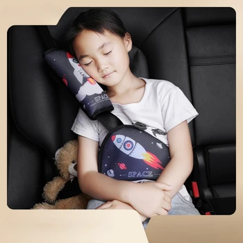 Детски калъф за колан за безопасност с заключващ механизъм за регулиране на врата от разтягане, набор от аксесоари за деца, аксесоари за кола, скоба за седалка