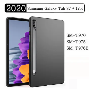 Мек Силиконов Калъф За Samsung Galaxy Tab S7 Plus 12.4 2020 SM-T970 SM-T976B T970 T976 Гъвкав Корпус от TPU, устойчив на удари Черен Калъф