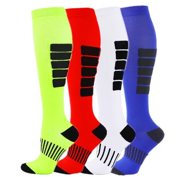 BR Компресия чорапи до коляното 20-30 мм hg. супена Мъжки, Дамски спортни чорапи за маратон, колоездене, футбол, Разширени вени