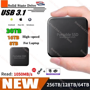 SSD 2 TB Твърд Диск 256 TB Високоскоростен Твърд Диск на Преносим Външен Mobile Устройство за съхранение на Голям Обем за Настолни/ преносими компютри/ps5