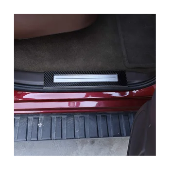 Лигавицата на прагове, тампон върху входната врата, за Chevy Silverado GMC Sierra 2014-2018 Аксесоари, карбон