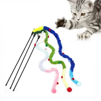 Интерактивна Играчка-Закачка за Котки - Мека Плюшен Ивица с Дразнящей Пръчка за Игри на Коте