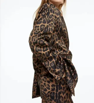 Дамско палто с леопардовым принтом, бизнес, Офис-женски костюм от 2 теми, на официална жена сако, яке, панталони, костюми