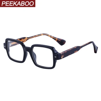 Квадратни очила Peekaboo за жени, прозрачни лещи от амониев CP, дамски ретро очила в рамки, мъжки висококачествени унисекс, черни, зелени, топли мъжки