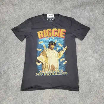 Тениска Biggie Mo Money Mo Problems XS Черна тениска в стил рап 90-те в стил ретро с дълъг ръкав