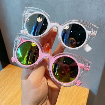 Нови детски цветове, Модни кръгли стръмни слънчеви очила за момчета и момичета, vintage слънчеви очила с защита от uv, Класически детски очила