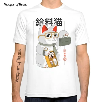 Японски стил Заплата Котка забавна тениска Отаку homme Сладко Коте с къс ръкав за мъже casual тениска унисекс Harajuku градинска облекло тениска