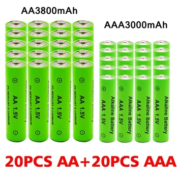 AA + AAA Акумулаторни АА от 1,5 3800 ма/1,5 ААА 3000 mah Алкални батерии Фенерче детски Играчки, Часовници MP3-плейър Замени никел-металлогидридный батерия