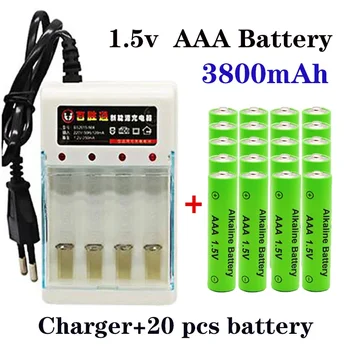 100% Нова алкална батерия AAA с капацитет 3800 ма ААА акумулаторна батерия за дистанционно управление играчка пожароизвестяване Batery със зарядно устройство