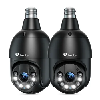 Ctronics Помещение с автоматична Отслеживающей Крушка 5G WIFI Onvif Външна PTZ 360 Безжична IP Камера за Наблюдение, ВИДЕОНАБЛЮДЕНИЕ за Нощно Виждане 4MP 12V