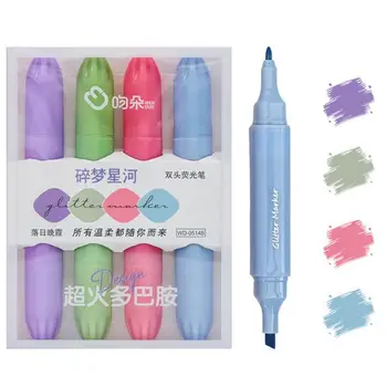 Набор от пастелни маркери, 4 бр., текстови маркери меки цветове, двупосочен маркер за организацията и colorization