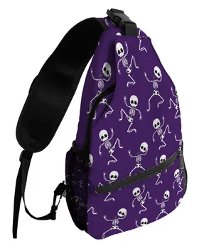 Забавни лилаво отличителни чанти на Хелоуин, за жени, мъже, водоустойчиви торбички-незабавни посланици, женски пътни, спортни чанти през рамо.