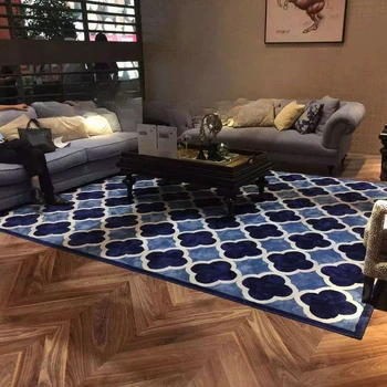 Модерен син средиземноморски домашен килим, луксозна всекидневна с масичка за кафе килим, спалня, кабинет прикроватное одеяло
