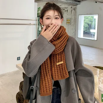 Корейската версия на шалове за есен -зима, дебели термален вязаный шал, шал, унисекс, топли шалове голям размер, подарък за жени и мъже