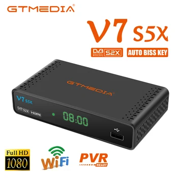 GTMEDIA V7S5X Сателитен ТЕЛЕВИЗИОНЕН приемник DVB-S2X/S2/S Full HD 1080P H. 265 Телеприставка С Цифрово Рецептор USB Wifi