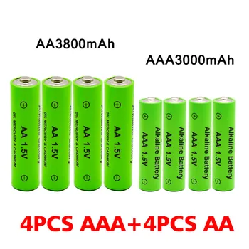 AA + ААА акумулаторна батерия АА 1.5 V 3800mAh/1.5 V AAA Алкални батерии 3000mah фенерче детски играчки, часовници MP3-плейър подмяна на Ni-Mh батерии