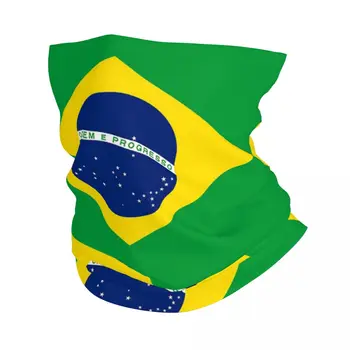 Кърпа с Бразилски флаг, шейная гетра, шал с принтом, топло велосипеден шал за джогинг, унисекс, Ветрозащитный за възрастни