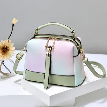Пролетно-лятна текстурирани многоцветен малка чанта ins, дамски новост 2023 г., модни текстурирани малка чанта-месинджър с едно рамо