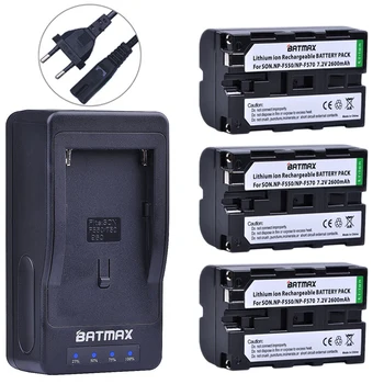 Batmax 3шт NP-F550 NP F550 F570 Батерия akku + LED Сверхбыстрое Зарядно Устройство за Sony NP-F570 F530 CCD-SC55 CCD-TRV81 DCR-TRV210 MVC-FD81