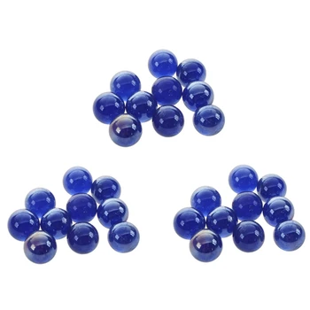 30 Бр мраморни топки 16 мм Стъклени топчета Knicker Glass Balls Декоративна играчка, тъмно-син цвят