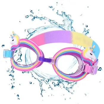 Регулируеми плувни очила с висока разделителна способност, Регулируеми Очила за водни спортове, Регулируема каишка, силиконови мультяшные водоустойчив очила за защита на очите