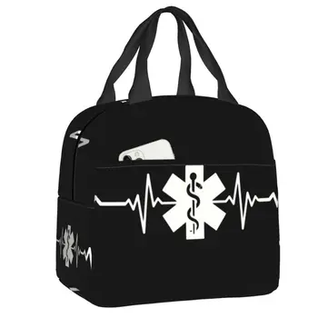 Чанта за обяд Star Of Life Heartbeat, хладилник, термоизолированная кутия за bento за жени, дамски чанти за работа, обучение, пикник, туристически, чанти за хранене