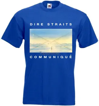 2018 Нови Постъпления Dire Straits Комюнике Тениска Син Плакат на Всички Размери S 5xlбрендовая Облекло Мъжка Тениска