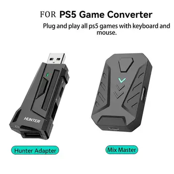 Комбинирана детска клавиатура и мишка с RGB подсветка, одноручная клавиатура, мишка, с набор от адаптери-конвертори за Playstion 5
