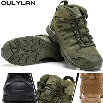 Военни армейските тактически обувки, мъжки обувки за пустинята, военни бойни обувки, мъжки обувки за пустинята със среден покрив, спортни обувки за планински къмпинг.