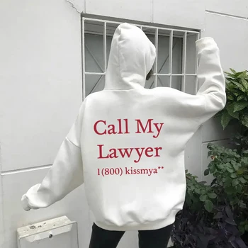Дамски блузи Call My Адвокат с принтом Забавни надписи, модни hoody с качулка от 100% памук, естетичен качулка