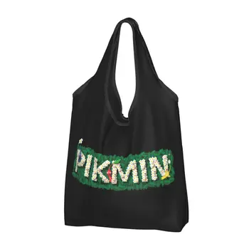 Pikmin Game торби за Многократна употреба за пазаруване, сгъваема экосумка с тегло 50 килограма, дългогодишна, екологично чиста