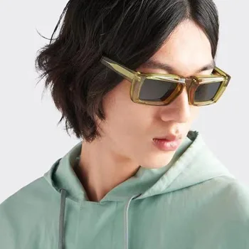YOOSKE Модни Квадратни Слънчеви Очила П Y2K Дамски Слънчеви Очила Модерен Стръмни Слънчеви Очила С Защита От uv Мъжки Дебели Очила За Вежди