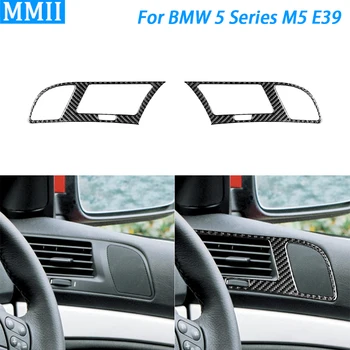 За BMW 5 Серия M5 E39 1998-03 Въглеродни Влакна От Двете Страни на Предната Врата на Аудио Говорител Панел Тампон на Колата Стикер За Декорация на Интериора