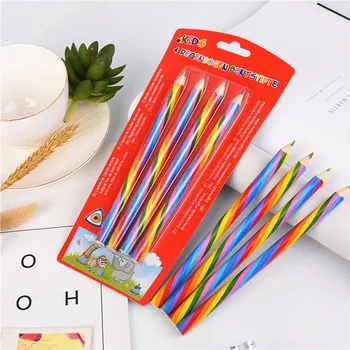 4 бр./компл. 4 цветни концентрични преливащи молив Kawaii, комплект цветни моливи, ученически пособия за рисуване на графити