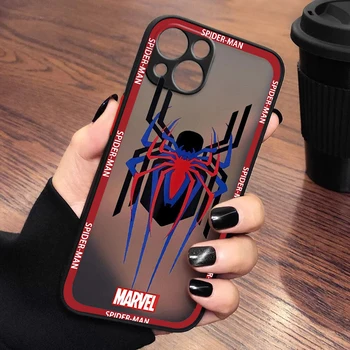 Калъф За мобилен Телефон С Логото на Marvel Spiderman За iPhone 14 13 12 11 XR XS Pro MAX 8 7 6 Plus С Матирана Прозрачна Матирана Капак